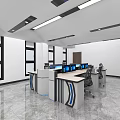 Modern Command Center Building Layout 3d model