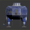 Blue Metallic Modular Structure Design With Support Legs Platforms And Ladders