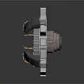 Mechanical Circular Component Featuring Gray Modules Gold Internal Framework And Central Black Core
