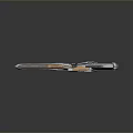 Futuristic Sci Fi Weapon With Sleek Metallic Design And Ergonomic Grip Details