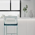 Modern Open Living Dining Room Interior With White Sofa Coffee Table Plants And Cabinets