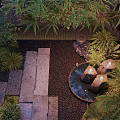 Traditional Japanese Garden Landscape With Stone Path Small Pond And Lush Greenery