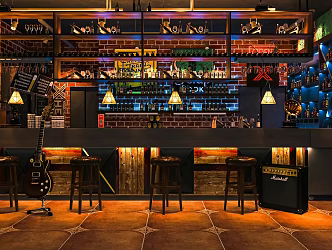 Industrial LOFT Bar Clear Bar Bistro Bar Tacker Block Area Bar Counter Cashier Card Block Sofa 3d model