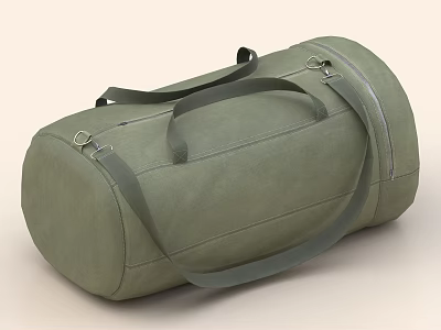 Stylish Olive Green Duffel Bag With Shoulder Straps And Handles 3d model