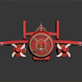 Red Cartoon Style Passenger Plane Model Featuring Transparent Cockpit And Short Wings