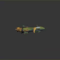 Vibrant Green Cartoon Airplane 3D Model With Multi Engines And Propellers
