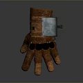 Brown Glove With Transparent Screen And Integrated Tech Elements As Daily Life Product