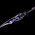 Fantasy Style Sword With Black And Purple Sharp Blade And Intricate Hilt Decoration