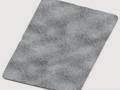 Square Gray Plush Rug for Living Room Home Decor with Soft Textured Surface Design 3d model