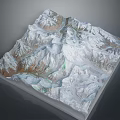 Garden Landscape Design With 3D Terrain Modeling Mountain Snowy Rocky And Water Elements
