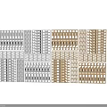 Gray And Gold Grille Patterns With Various Designs Arranged In Multiple Rows Columns 3d model