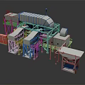 Automated Industrial Processing Equipment with Conveyor Systems Processing Modules and Safety Guards