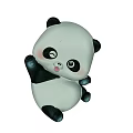 Adorable 3D Panda Doll With Blue Paws And Blush Details For Kids Room Decoration