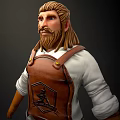 Blacksmith Character Front And Back Views With Apron Boots Gloves Hammer And Anvil