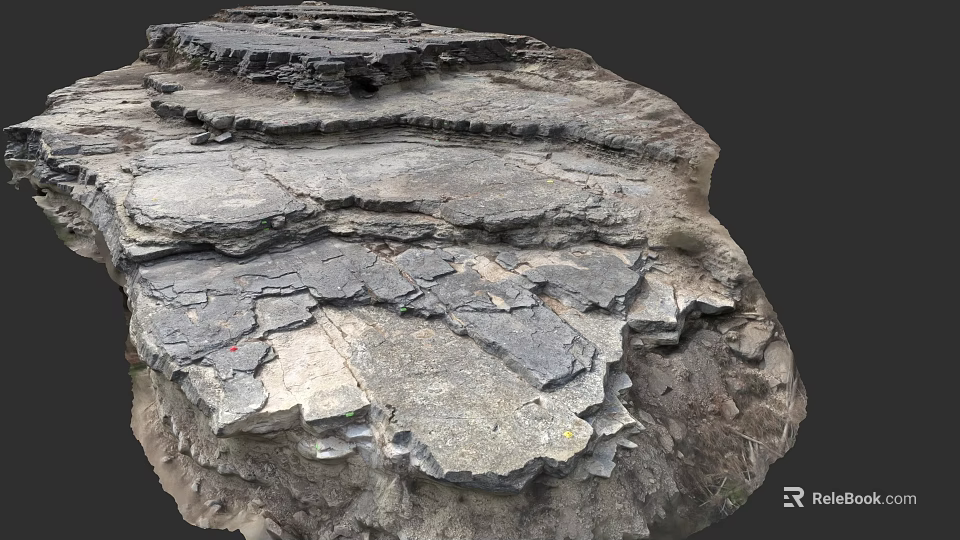 Natural Stone Garden Path Paving With Irregular Slabs And Textured Surface 3d model