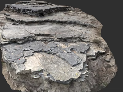 Natural Stone Garden Path Paving With Irregular Slabs And Textured Surface 3d model