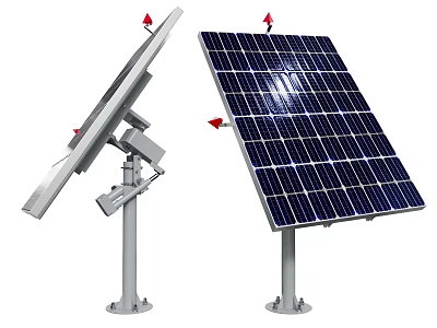 Solar Panels With Adjustable Mounting Stands For Household Electrical Appliances Use 3d model