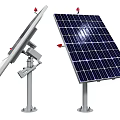 Solar Panels With Adjustable Mounting Stands For Household Electrical Appliances Use 3d model