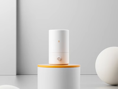 Modern White Air Conditioner Fan With Minimalist Design On Pedestal 3d model