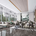 New Chinese-style reception area inside the sales office 3d model