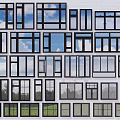 Modern window combination casement window grille window floor-to-ceiling window double window 3d model
