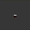 Red Cargo Ship Sailing On Blue Water With Natural Wave Patterns
