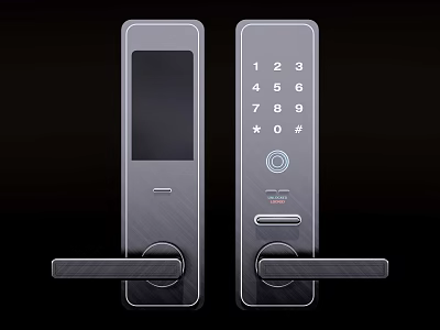 Smart Door Handle with Digital Keypad and Touch Panel Modern Sleek Design for Home Security 3d model