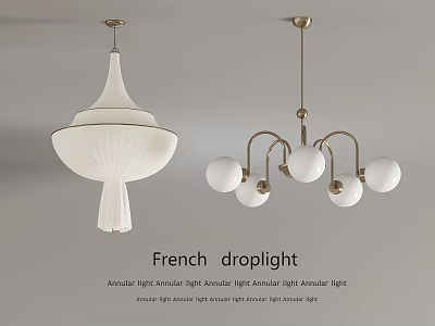 French Elegant Pendant Light With Artistic Lampshade And Beautiful Ceiling Hanging Design 3d model