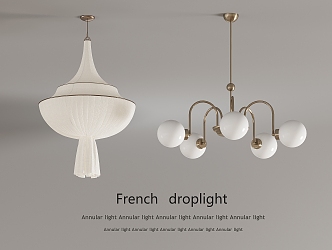 French Antique Chandelier Home Decoration Round Semi-Circular Spherical Paper 3d model