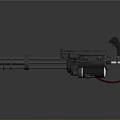 Multi Barrel Machine Gun With Tactical Metal Frame And Automatic Firing System Military Weapon Design