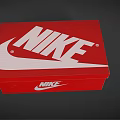 Nike Red Shoe Box for Footwear Storage with White Swoosh Logo Design