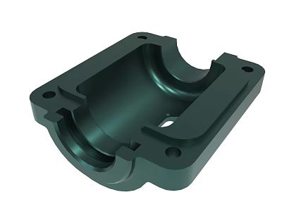 Green Industrial Metal Mechanical Part With Holes And Grooves Design 3d model