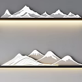 Modern Mountain Pattern Wall Lamp With Illuminated Shelf And White Silhouette Design 3d model