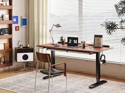 Modern Minimalist Dressing Table Design With Mirror Drawers And Wooden Top 3d model