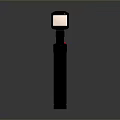 Sleek Modern Black Columnar Floor Lamp With Square Top Light