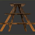 Three Tiered Wooden Plant Stand With Cross Structure For Indoor Outdoor Plants