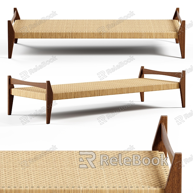 Silent Wind Rattan Bed End Stool Sofa Stool model