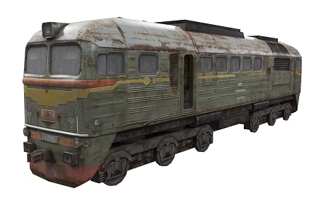 Train Broken Train Railcar Locomotive 3d model