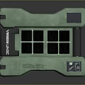 Green Industrial Equipment Case With Black Compartments Control Panel And Yellow Markings