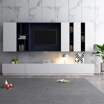 TV background cabinet 3d model