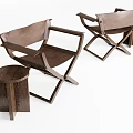 Contemporary Accent Chairs With Wooden Frame X-shaped Legs And Matching Round Side Table