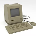 Vintage Desktop Computer with CRT Monitor Keyboard Mouse and Cable