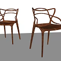 Modern Wooden Leisure Chairs with Curved Armrests and Slender Legs Design