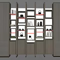 Modern Bookcase With Multiple Shelves Storage Cabinets Books And Decorative Items 3d model