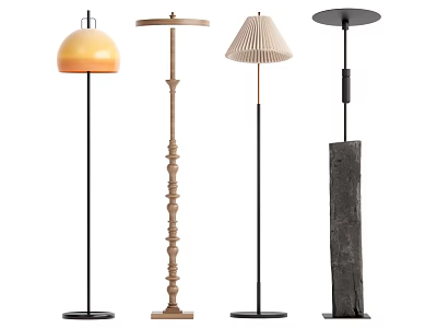Modern Floor Lamps With Diverse Designs And Materials For Home Interior 3d model