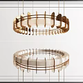 Modern Circular Chandelier Design With Metallic Frame And White Panels 3d model