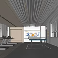 Modern Fitness Space Interior With Treadmills Ping Pong Table And Sports Decor