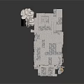 Ancient Hall Interior With Stone Walls Geometric Shelves Marble Flooring And Ornate Rugs