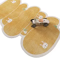 Cute Yellow Shaped Rug With Rabbit And Small Tree Patterns For Kids Room