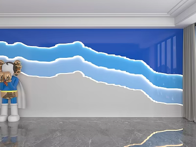 Modern background wall 3d model